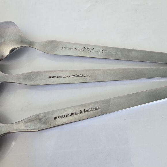 Stanley Roberts Winthrop Teaspoons Set of 3 WM Dalton Japan Stainless Steel - Picture 10 of 11